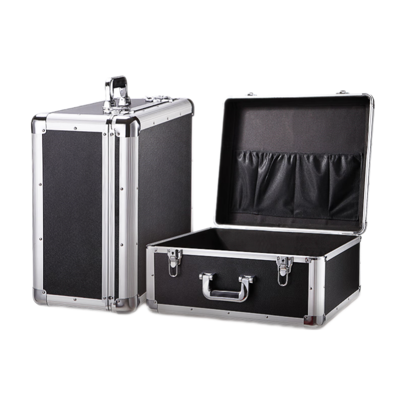 BORY  加厚帶鎖箱子儲物箱鋁合金盒 大號收納箱便攜式整理箱手提箱 大號空箱