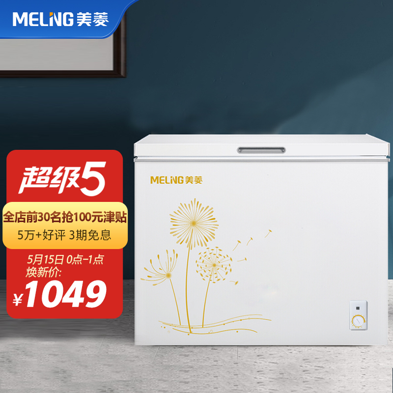 美菱(MELING)208升 家用商用冰柜 冷藏冷冻转换冷柜 一级能效 节能单温卧式 小型冰箱 BC/BD-208DT