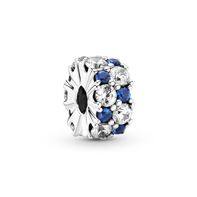PANDORA 潘多拉Pandora 925银闪耀剔透星蓝固定夹799171C01时尚饰品 送女友礼物