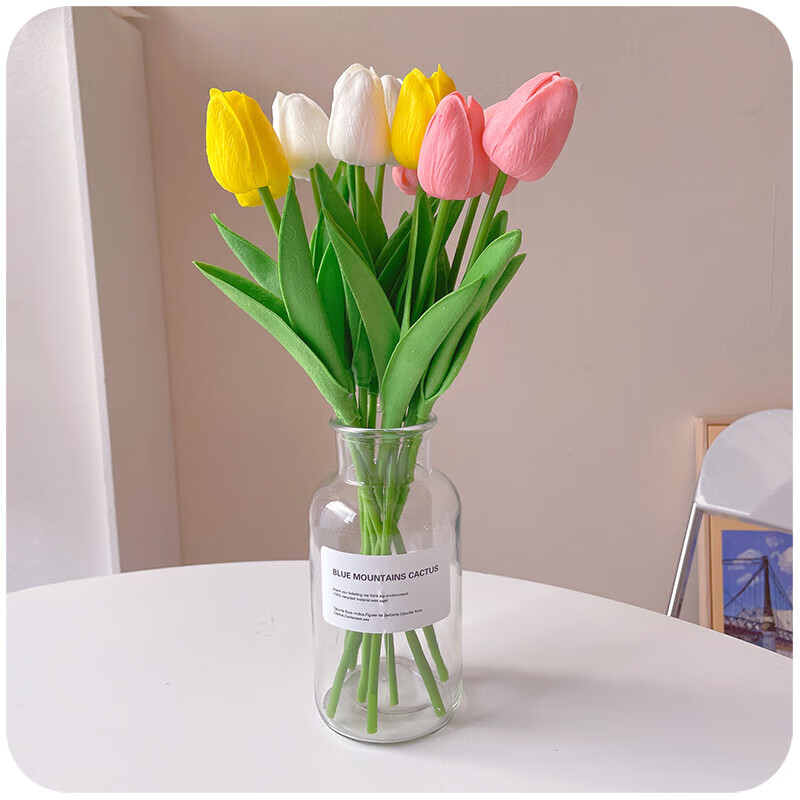 旋茂 郁金香假花仿真花摆设房间卧室客厅家居装饰餐桌摆件干花永生花