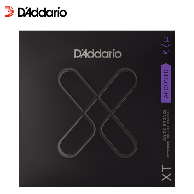 达达里奥（D’Addario）XTAPB1152美国进口民谣吉他琴弦 防锈涂层钢弦芯 较软11-52磷铜