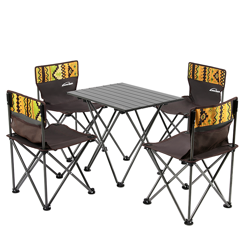 WhoTMAN 沃特曼 WT2277 折叠桌椅组合 咖啡色
