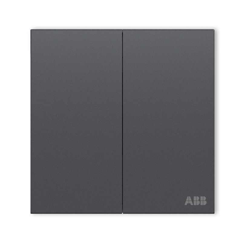 ABB开关插座面板 二开双控双开双控开关 盈致系列 灰色 CA106-MG