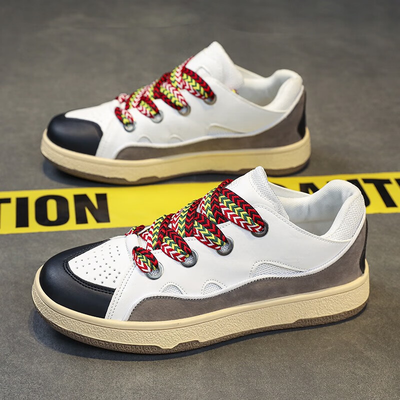 conquer tiger德训复古板鞋秋季新款潮流面包小白鞋运动百搭老爹鞋