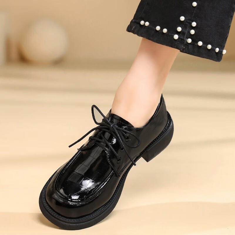 阿玛瑟大码女鞋40-43宽胖脚乐福鞋春夏天春天意尓康真皮女单鞋新款