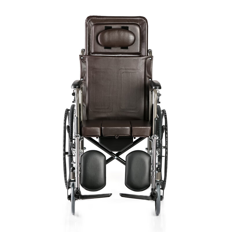 鱼跃（YUWELL）轮椅H058B 钢管加固软座护理带座便易清洗 可折叠老人坐便轮椅车H059B 升级版H059B【带餐桌板】