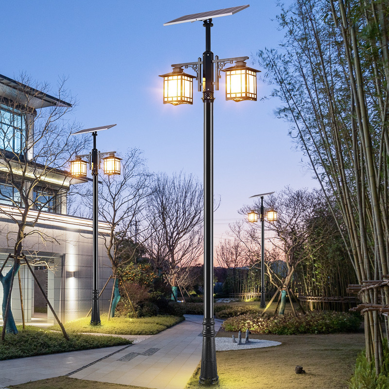 太阳能路灯大功率超亮室外庭院3米新中式农村家用花园别墅高杆灯 高3