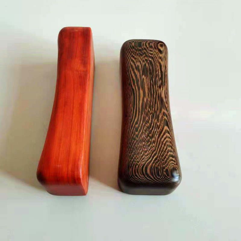 晶览木枕头颈椎枕实木睡枕硬枕头圆木枕红木颈枕枕头中老年用的枕头 鸡翅木实木方枕 单只 +布袋