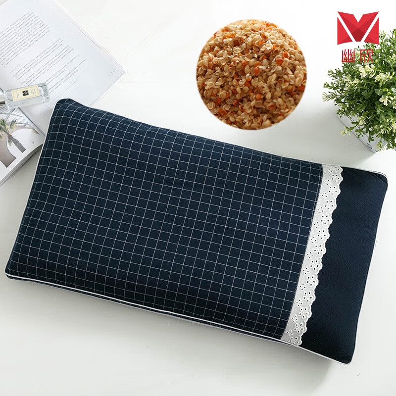 小米壳枕头 荞麦枕头大人小米壳软枕芯单人颈椎睡眠低枕学生枕头芯带