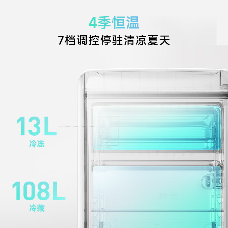 小吉(MINIJ)迷你复古小冰箱冷冻冷藏一体单门冰箱小型家用宿舍节能低噪 121CM-奶酪白