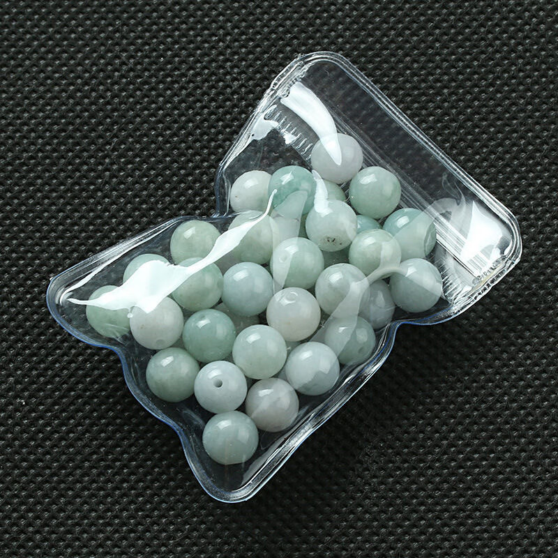 尊柜  翡翠散珠三彩油青色 冰糯種a貨玉珠子 手鏈項(xiàng)鏈diy飾品玉石圓 12mm綠白10顆