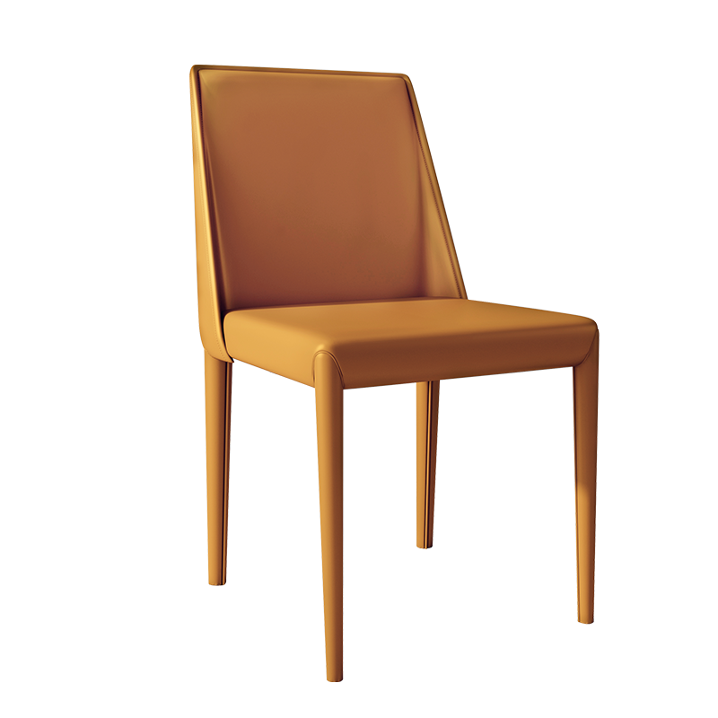 全今 椅子家用餐椅意式极简轻奢餐椅子北欧马鞍椅现代简约皮革餐桌椅靠背椅 优质马鞍革【爱马仕橙】
