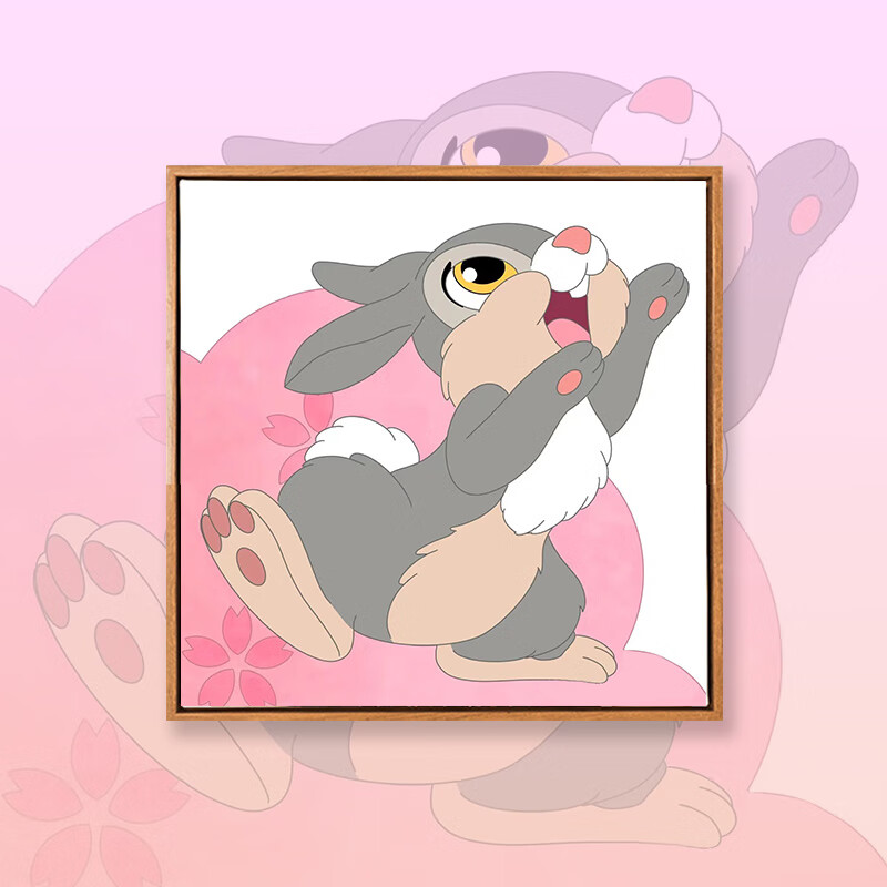 迪士尼动物a 20*20实木内框diy套装画笔