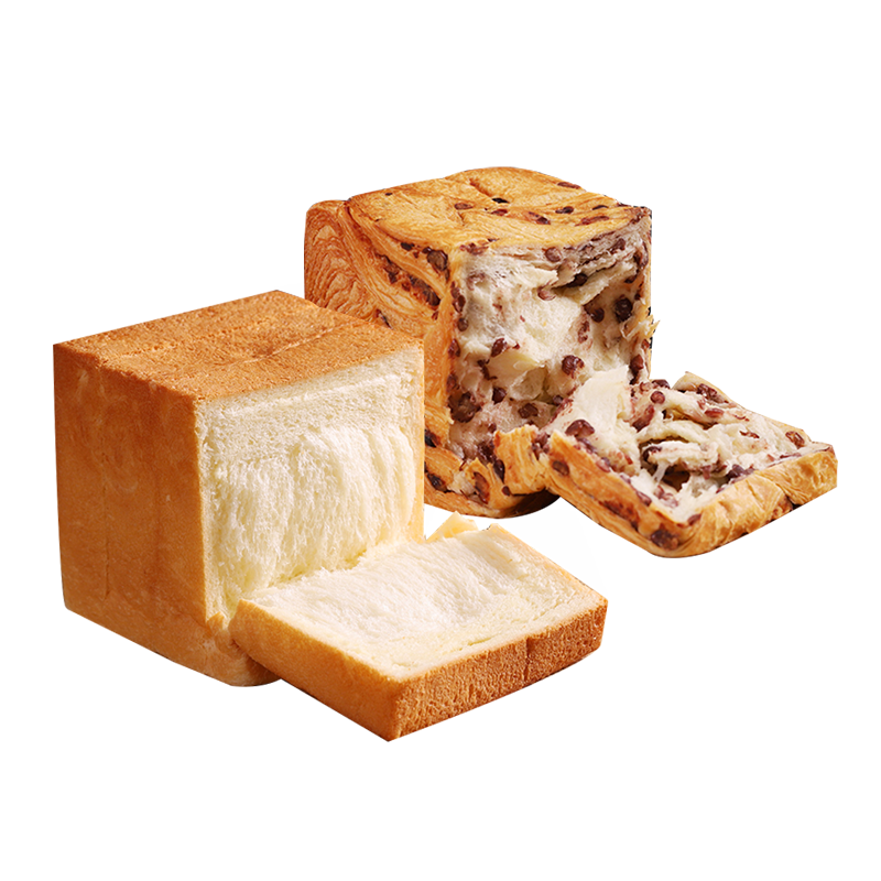 品质与口感兼备!面包新语红豆甜梦枕吐司+北海道牛奶吐司组合