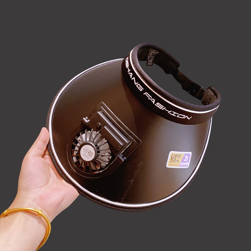 带风扇的帽子女生有风扇的遮阳帽女夏季充电帽户外大檐出游防晒帽日系