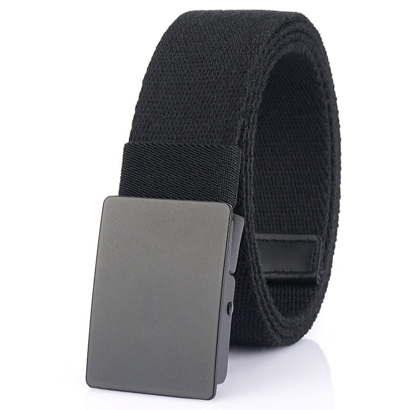 零虹男士无孔帆布腰封平滑扣编织皮带年轻人时尚休闲百搭潮流裤带学生