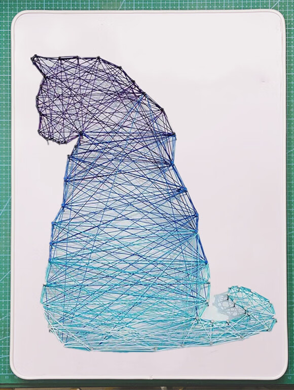 工匠头钉子绕线画星空鹿鲸猫北欧风diy手工学生制作品创意弦丝画材料