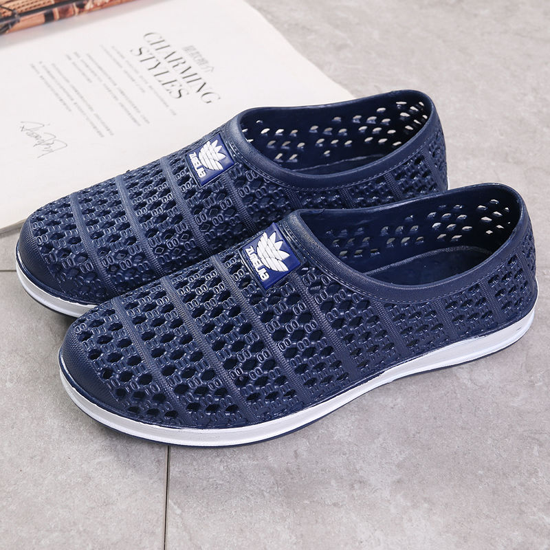 dwayne 洞洞鞋男士夏学生沙滩鞋透气包头凉鞋塑料网情侣鞋滑套鞋懒人