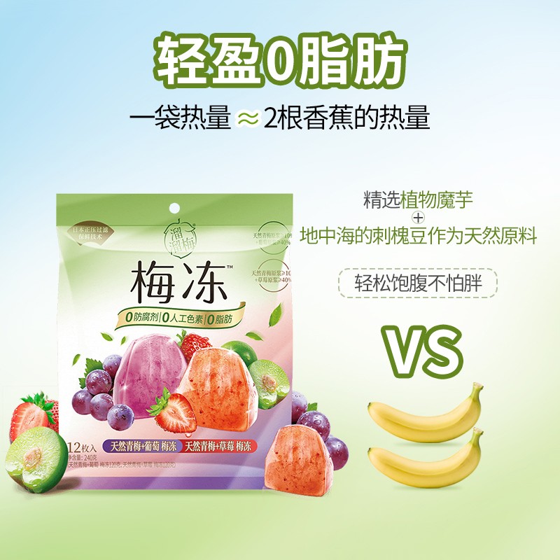 嫩个肖战 天然240g*2袋共480g 蒟蒻果冻 240g葡萄草莓天然*2袋