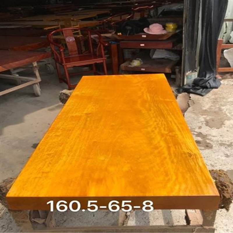 红善金丝楠木实木大板桌水波纹巴花餐桌原木办公桌电脑桌 草绿色