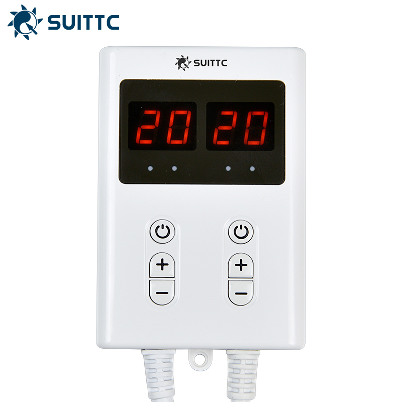 SUITTC 鑫源温控电暖炕电热板榻榻米温控开关电热膜双控温控器ZM-03系列 ZM-03双控温度型