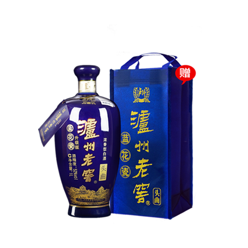 需首购、Plus会员:泸州老窖蓝花瓷 头曲 浓香型52度 1000ml*1瓶 单瓶*2件
