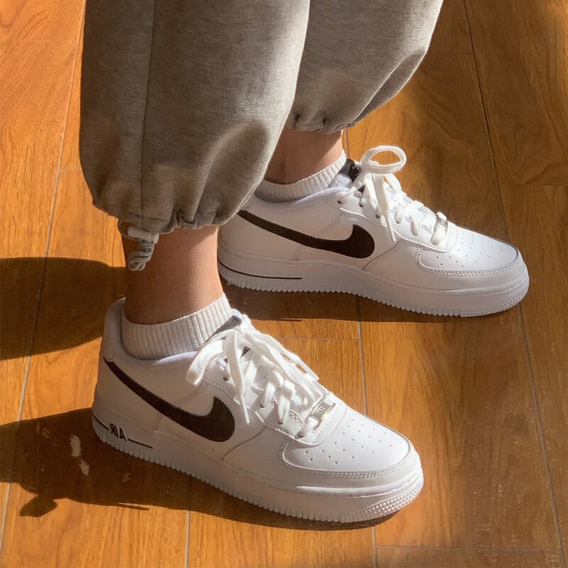 【hot】耐克女鞋nike air force 1 空军一号af1黑曜石纯白低帮运动