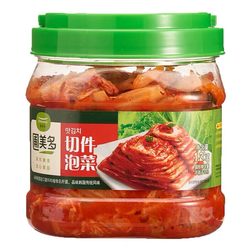 韩国泡菜朝鲜风味 切件泡菜桶装即食韩式辣白菜 1桶 圃美多泡菜1