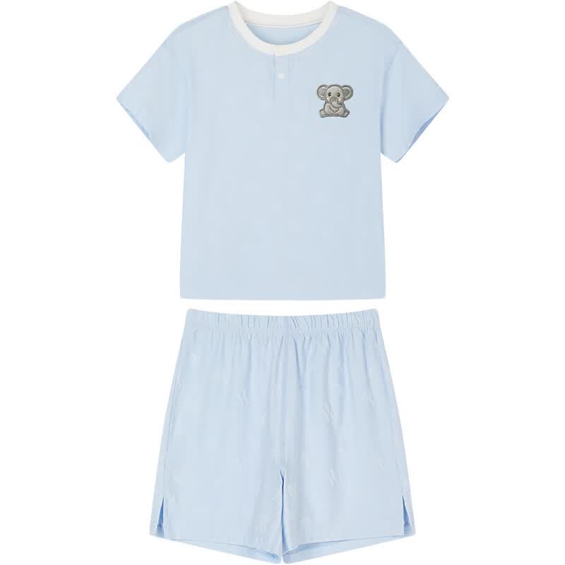 ibaby×outlast太空科技恒温短袖短裤儿童套装夏季薄款可爱宝宝衣服 顽皮小象 110
