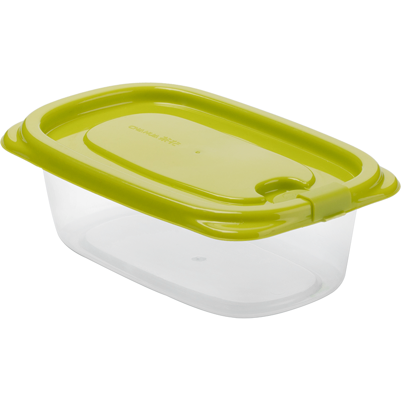 茶花（CHAHUA） 带盖冰箱收纳盒长方形食品冷冻盒 厨房收纳保鲜塑料储物盒 【780ML+830ML】蓝色-共6个装