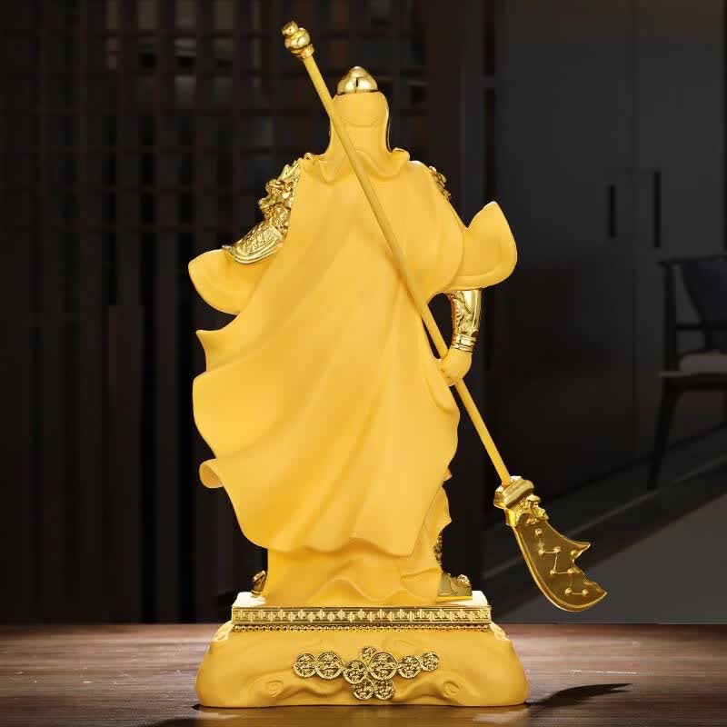 关公摆件沙金武财神关二爷关羽财神爷佛像摆件家用办公室客厅招财 彩铜超大号33*23*61cm