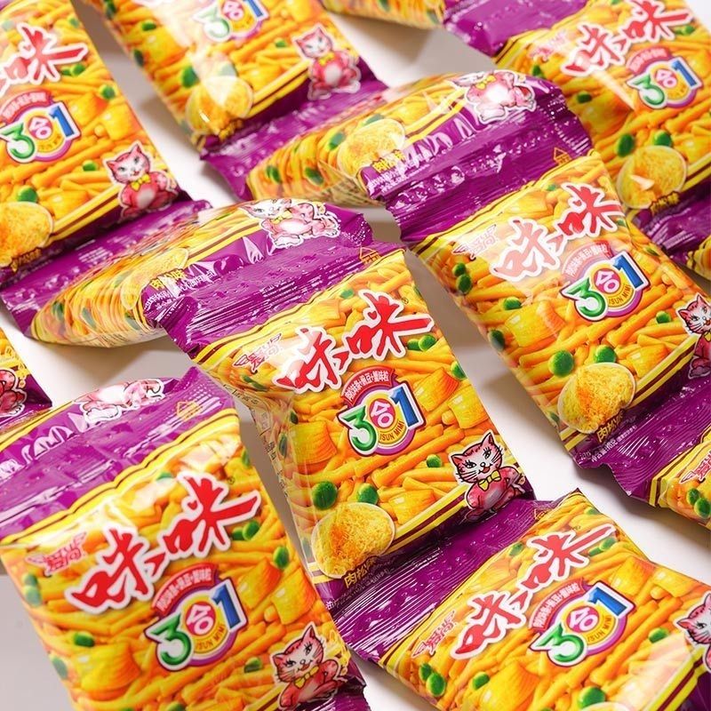 爱尚咪咪虾味条三合一办公休闲零食独立小包装网红膨化零食 虾味条 1