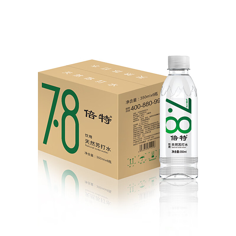 倍特(beite)倍特天然苏打水350ml*6瓶弱碱性水无气苏打水整箱 350ml*6