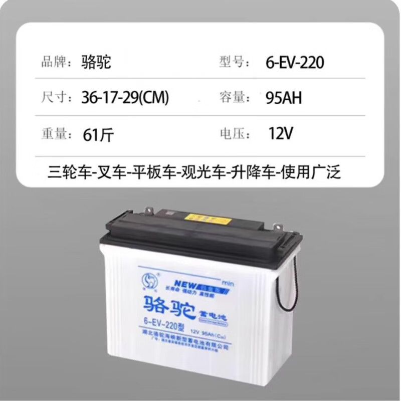 允和美骆驼水电瓶12v蓄电池电动三轮车60v大容量铅酸电池48v叉车拉货