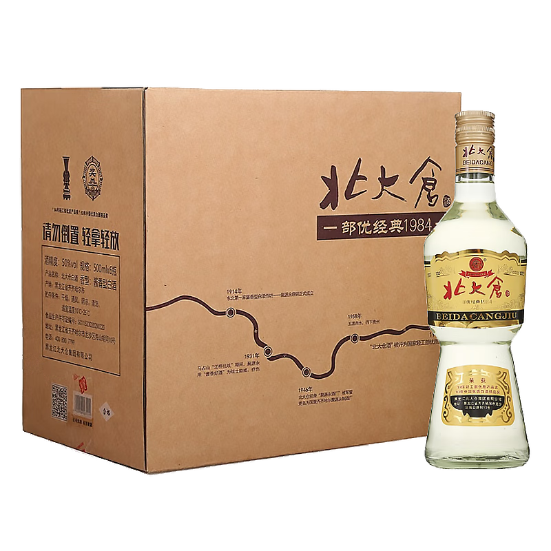 北大仓 部优经典1984 50%vol 酱香型白酒 500ml*6瓶 整箱装