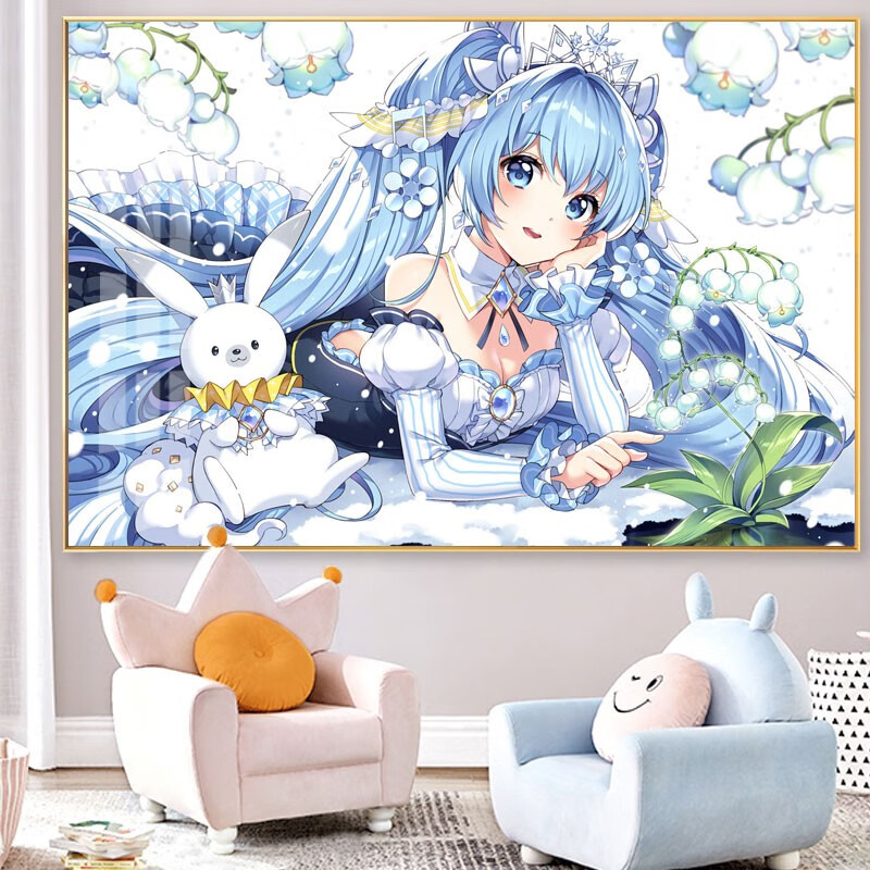 缀星 5d 钻石画十字绣满钻 卡通动漫 初音未来 贴钻画