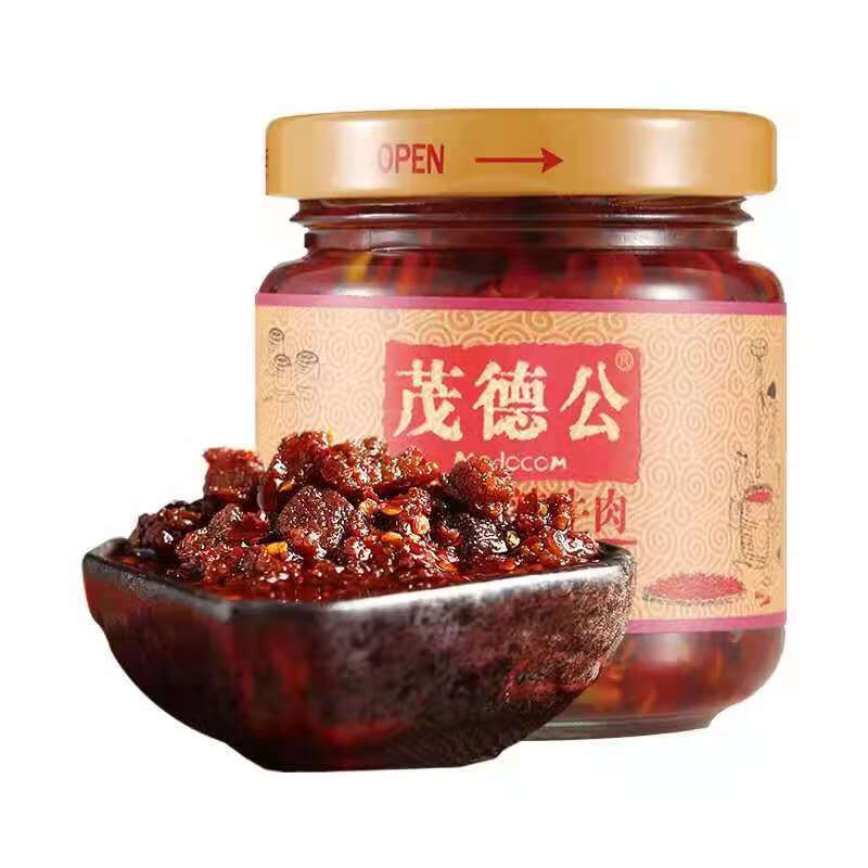 茂德公辣椒酱香辣牛肉酱拌面拌饭下饭菜蘸料香辣鲜香鱼仔鸡丁 香辣