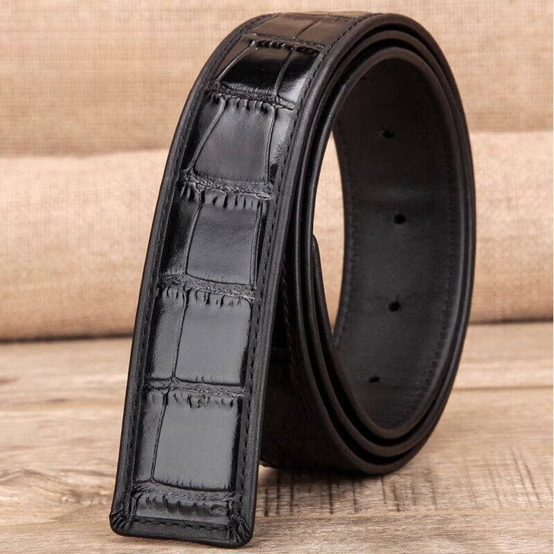 蜜蜂酷奇(beeguci)原版爱玛仕皮带身不带头替换男士鳄鱼纹真皮无扣