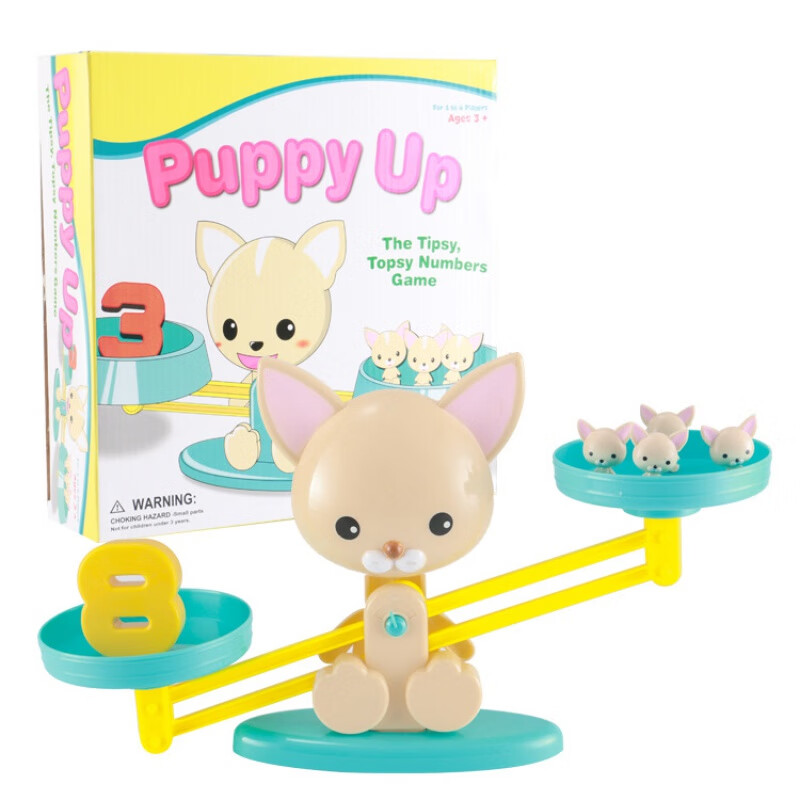 酷乐丁(kuleding)天平秤学生儿童教具带砝码小狗猴子小猪天平桌面游戏