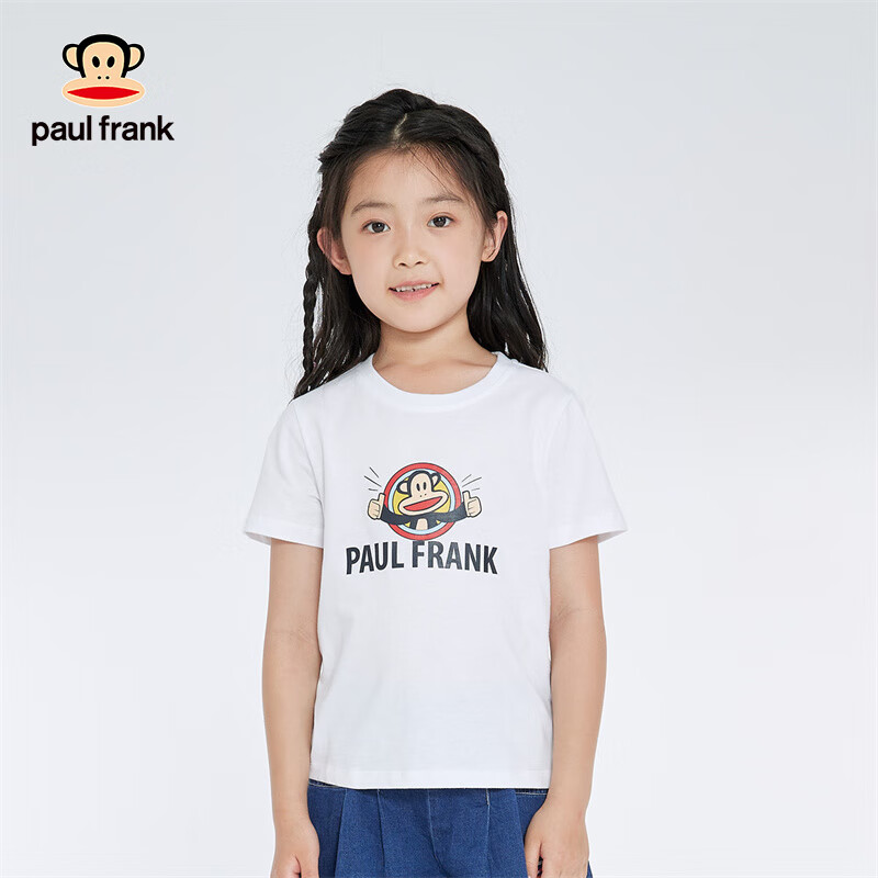 大嘴猴(paul frank)童装短袖t恤夏季新款休闲百搭男女童纯棉轻薄洋气