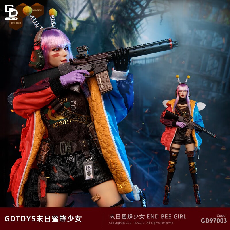 flagset【现货】1/6兵人模型 gd97003 末日蜜蜂少女 可动手办模型