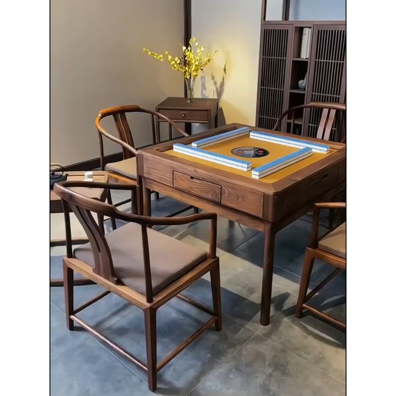 诗亭阁麻将桌餐桌两用新中式高端豪华麻将桌全自动家用餐桌两用棋牌桌