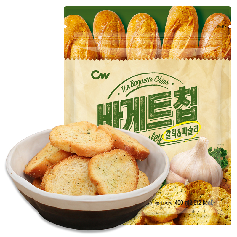 青佑（CW） 韩国进口 蒜香面包干大蒜奶油番茄法式风味饼干 下午茶小吃网红零食 蒜香味