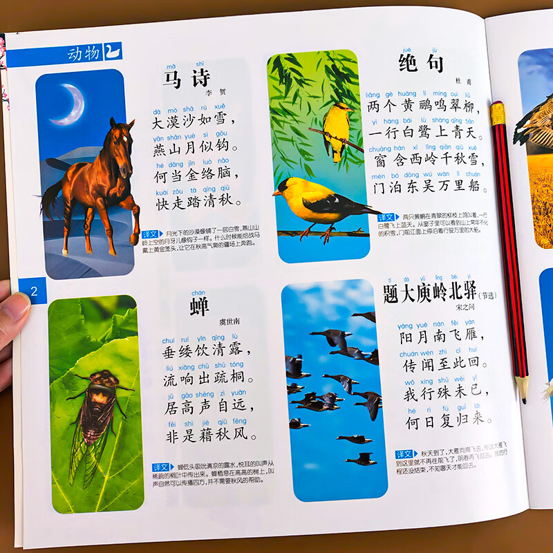 唐诗幼儿园中班大班幼儿早读古诗词彩绘注音版3-6岁儿童古诗国学启蒙