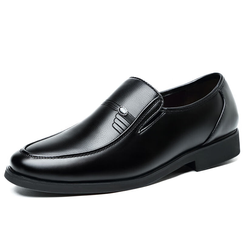 奕菓秋冬大码肥宽脚适合胖子穿的48码男鞋黑色特大家大号48码上班工作