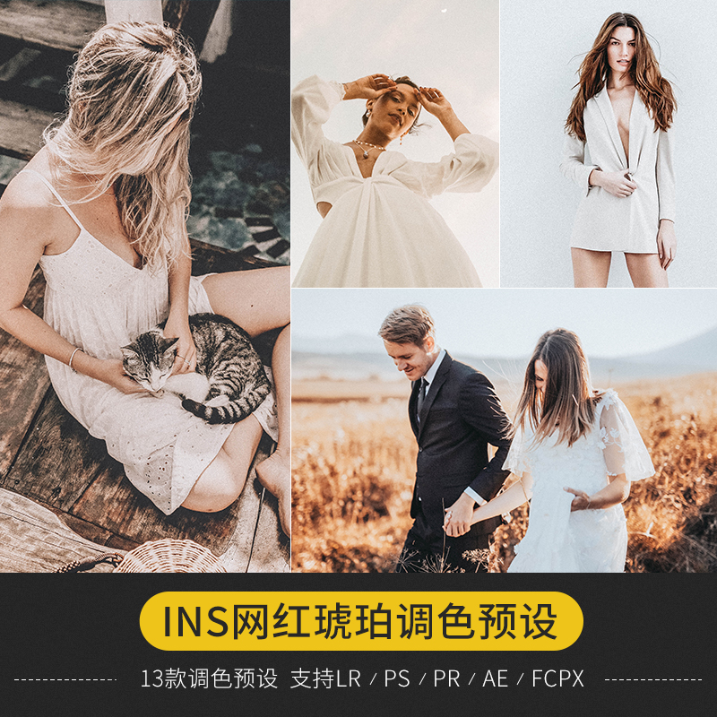 lr预设人像旅拍街拍法国ins网红风胶片调色滤镜插件ps/pr/ae/fcpx