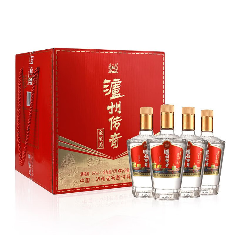 泸州老窖52度 泸州传奇金至美500ml*4礼盒装