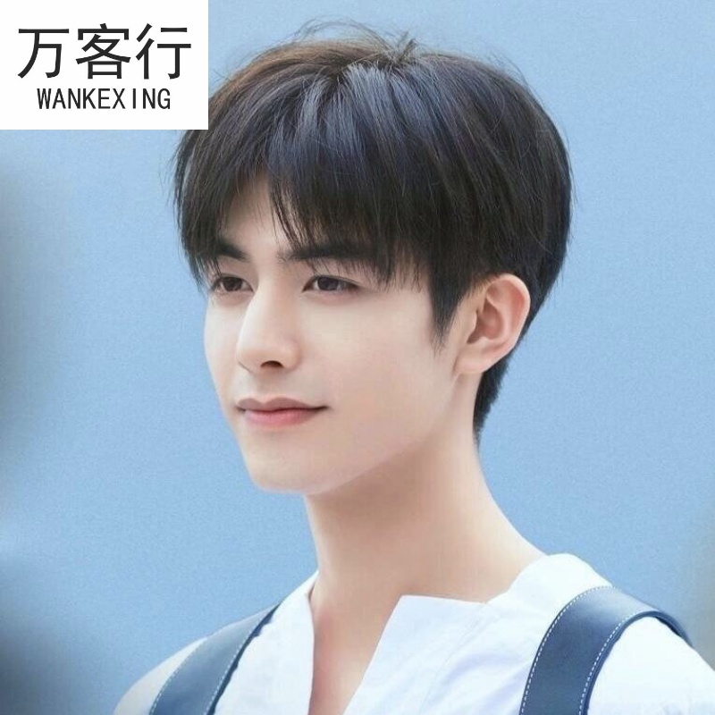 黛丝妃假发男短发中分刘海韩版帅气自然逼真网红短直发时尚日常全头套