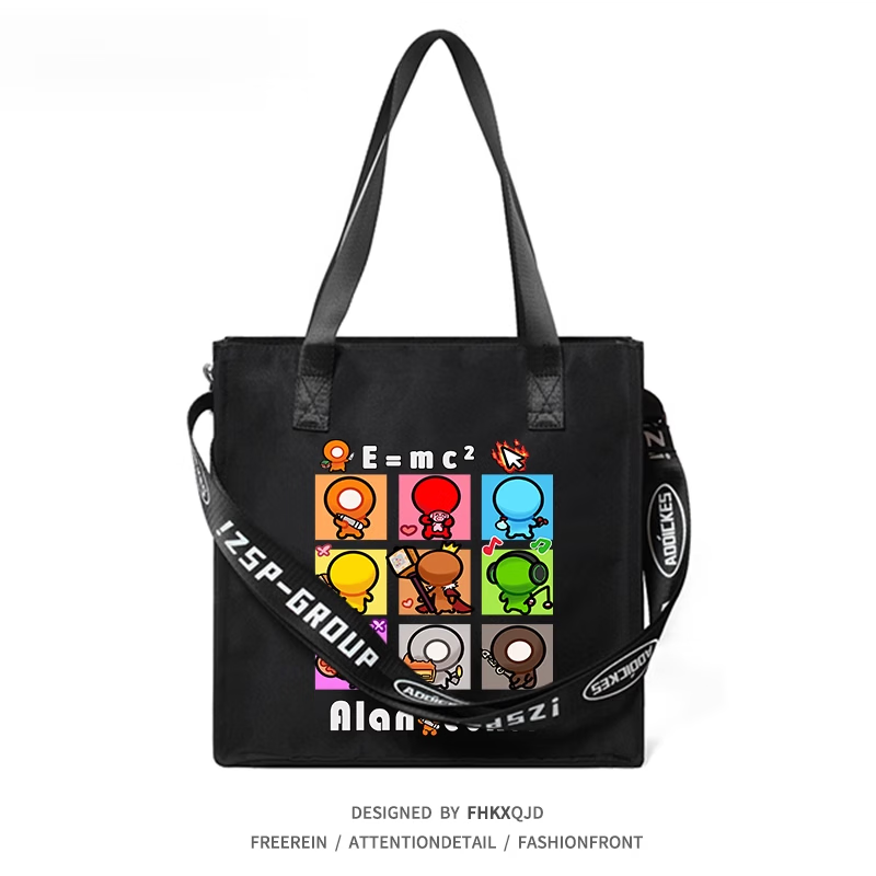 佳依乐AlanBecker火柴人动画手提卡通周边单肩包动漫中学生斜挎包 黑的