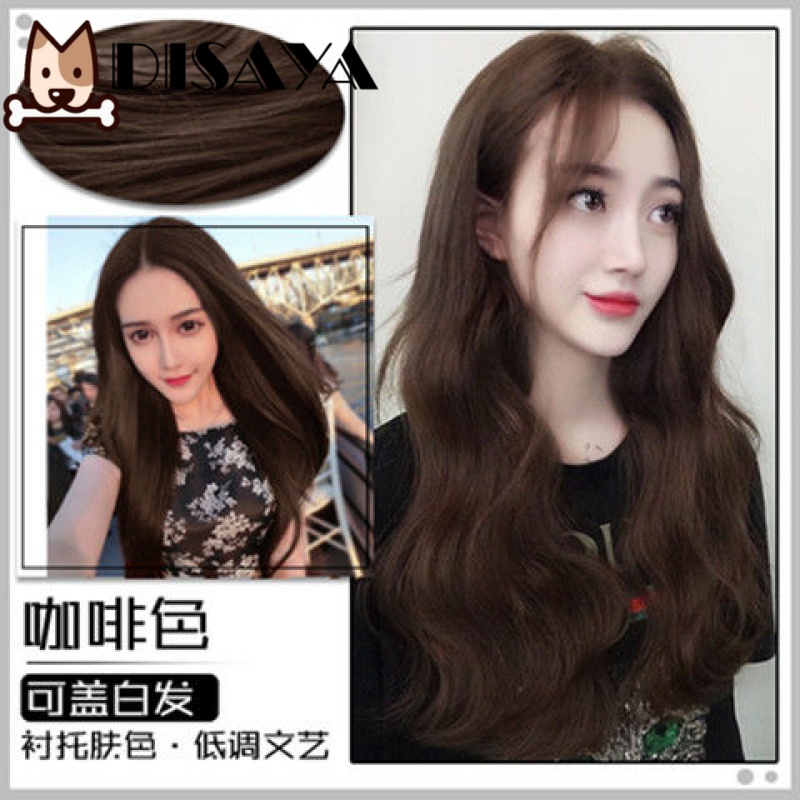 网红染发剂彩色自己染奶茶色亚麻色学生流行潮色染发膏女 咖啡色(可盖